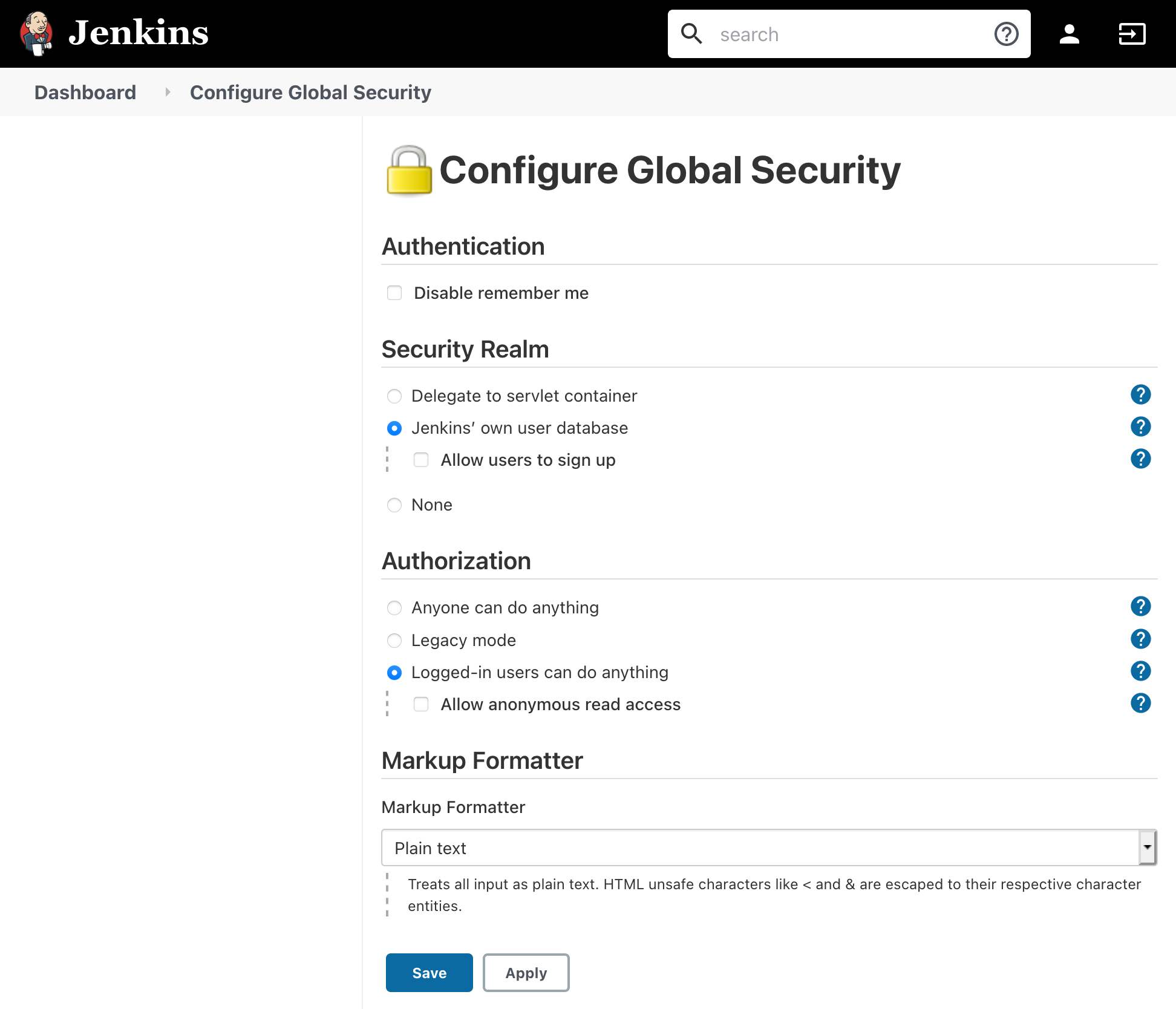 Configure Global Security